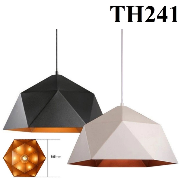 Thả đơn chao đa giác trắng, E27x01, mã TH241, KT (mm): D250